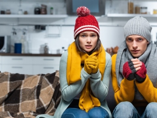 couple in a cold home