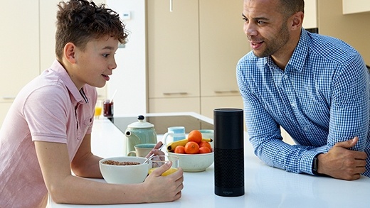 Amazon Echo on kitchen worktop