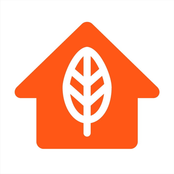 Eco home icon in orange