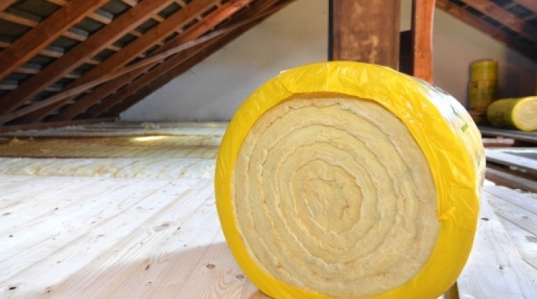 loft insulation roll in attic
