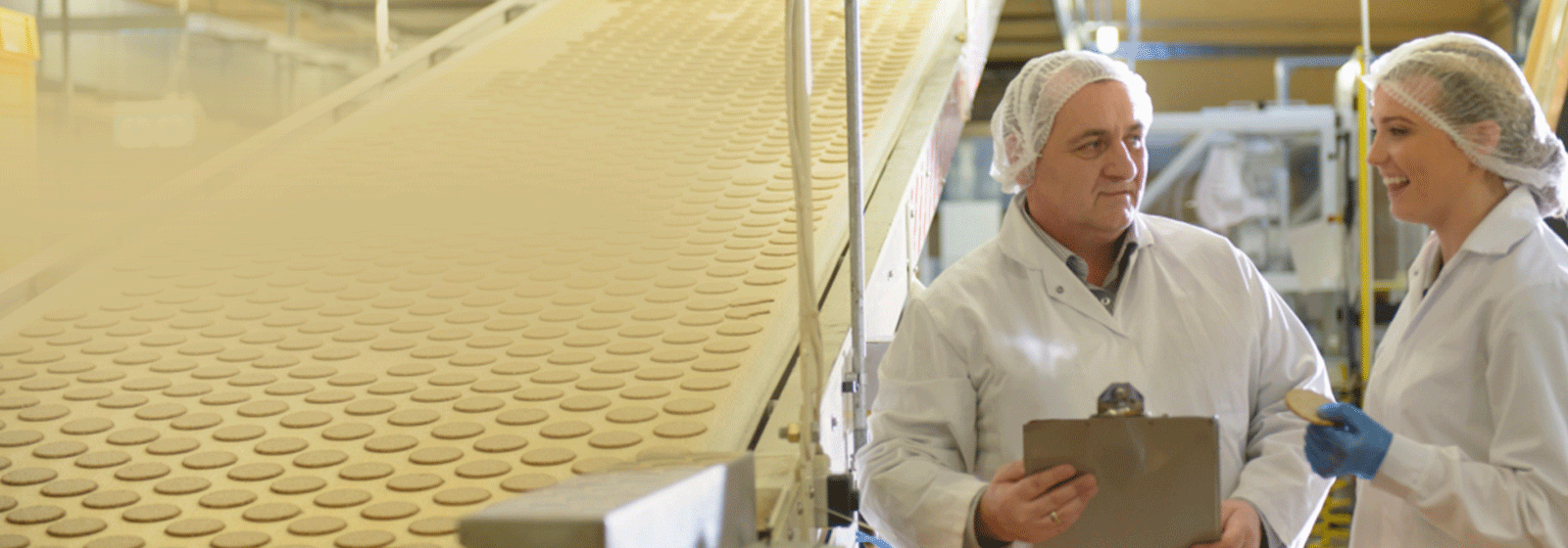 People working in biscuit factory